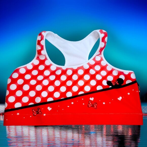 Disney Minnie Mouse  Red Polka Dot Racerback  Sports Bra 2XL - Picture 1 of 4